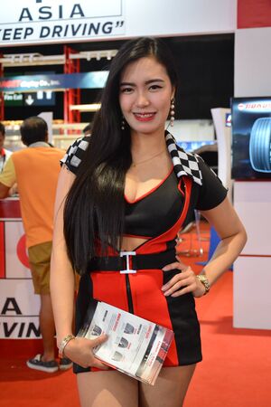 PASAY, PH - AUG. 17: PPC Asia tires female model on August 17, 2018 at Transport and Logistics in World Trade Center Metro Manila, Pasay, Philippines.のeditorial素材