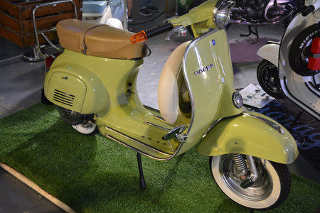PASIG, PH - SEPT. 29: Vespa vintage motorcycle at Philippine Moto Heritage Weekend on September 29,...