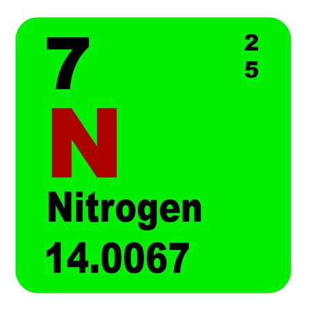 Nitrogen is a chemical element with symbol N and atomic number 7.の写真素材