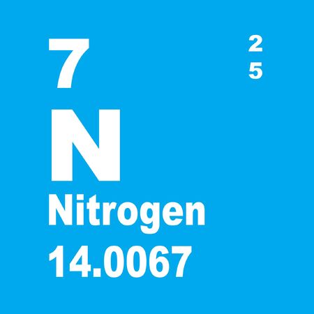 Nitrogen is a chemical element with symbol N and atomic number 7.の写真素材