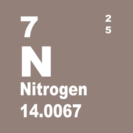 Nitrogen is a chemical element with symbol N and atomic number 7.の写真素材