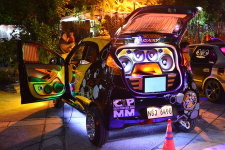 QUEZON CITY, PH - DEC. 28: Hyundai i10 compact car at Spades Auto Motor Show on December 28, 2019 in Quezon City, Philippines.のeditorial素材