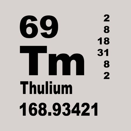 Thulium is a chemical element with symbol Tm and atomic number 69.の写真素材