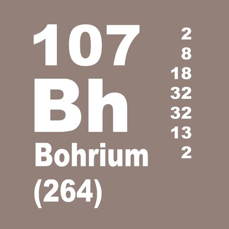 Bohrium is a chemical element with symbol Bh and atomic number 107.の写真素材