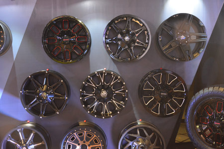 PASAY, PH - NOV. 16: Dubshop wheel mags display at Manila Auto Salon on November 16, 2019 in SMX...