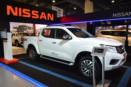 PASAY, PH - NOV. 16: Nissan Navara pick up at Manila Auto Salon on November 16, 2019 in SMX Convention Center, Pasay, Philippines.のeditorial素材