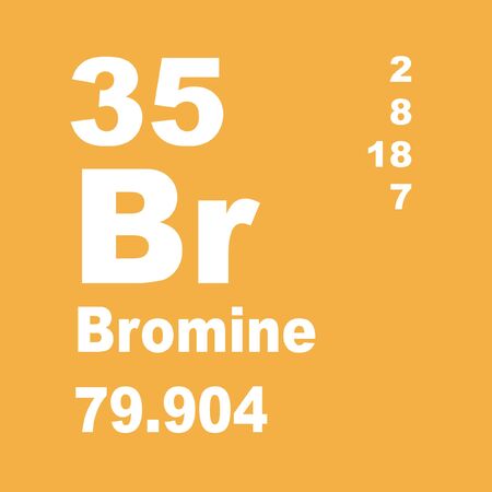 Bromine is a chemical element with symbol Brの写真素材