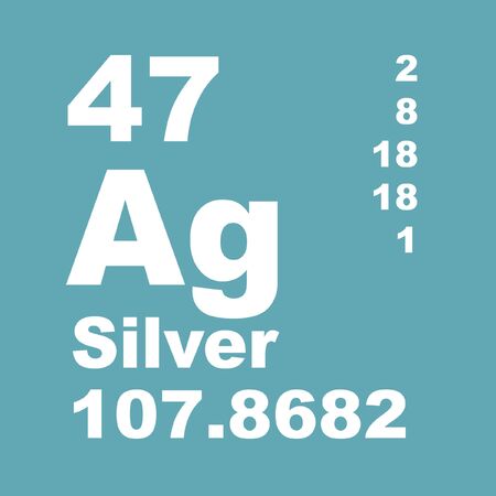 Silver is a chemical element with symbol Ag and atomic number 47.の写真素材