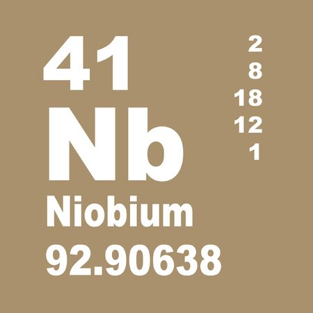 Niobium, formerly columbium, is a chemical element with symbol Nb (formerly Cb) and atomic number 41.の写真素材