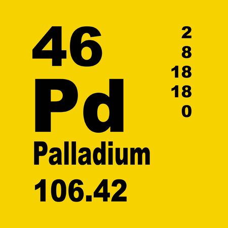 Palladium is a chemical element with symbol Pd and atomic number 46.の写真素材