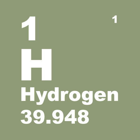 Hydrogen is a chemical element with chemical symbol H and atomic number 1.の写真素材