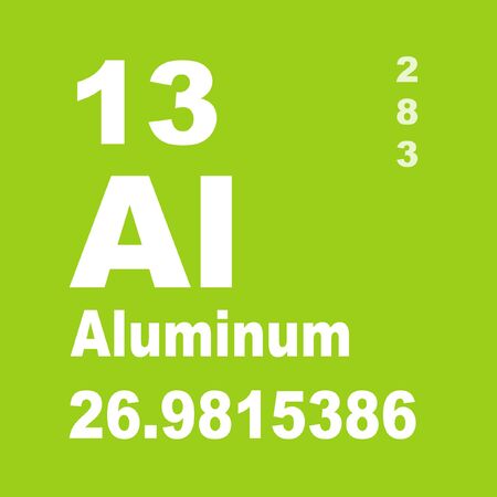 Aluminium or aluminum is a chemical element in the boron group with symbol Al and atomic number 13の写真素材
