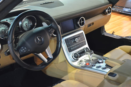 PASAY, PH - NOV. 16: Mercedes-Benz dashboard at Manila Auto Salon on November 16, 2019 in SMX...