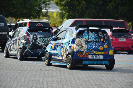PASAY, PH - DEC. 7: Customized cars display at Bumper to Bumper 15 car show on December 7, 2019 in Mall of Asia Concert Grounds, Pasay, Philippines.のeditorial素材