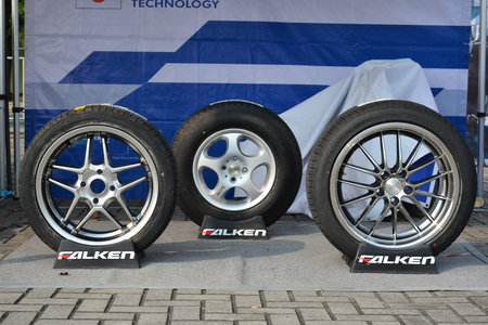 PASAY, PH - DEC. 7: Falken tires booth display at Bumper to Bumper 15 car show on December 7, 2019...