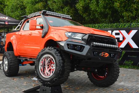PASAY, PH - DEC. 7: Ford Ranger Raptor pick up at Bumper to Bumper 15 car show on December 7, 2019 in Mall of Asia Concert Grounds, Pasay, Philippines.のeditorial素材