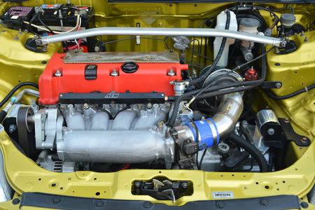 PASAY, PH - DEC. 7: Honda Civic engine at Bumper to Bumper 15 car show on December 7, 2019 in Mall...