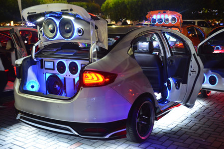 PASAY, PH - DEC. 7: Customized sound system of Honda City at Bumper to Bumper 15 car show on...