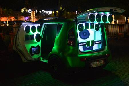 PASAY, PH - DEC. 7: Customized sound system of Kia Soul at Bumper to Bumper 15 car show on December...