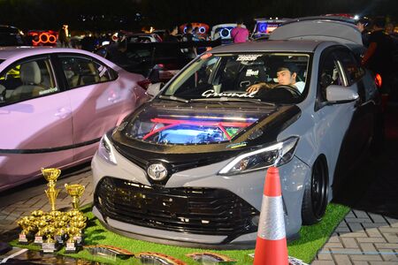 PASAY, PH - DEC. 7: Honda Jazz at Bumper to Bumper 15 car show on December 7, 2019 in Mall of Asia Concert Grounds, Pasay, Philippines.のeditorial素材