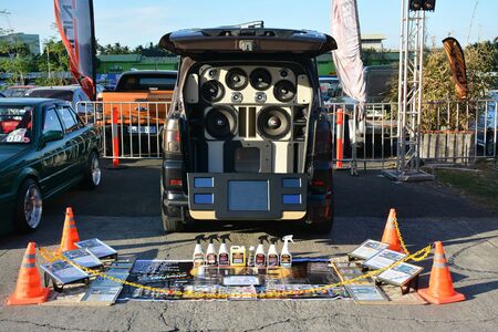 PASIG, PH - FEB. 1: Suzuki APV with sound system set up at Love, Cars, Babes 6 on February 1, 2020 in Metrotent Convention Center, Pasig, Philippines.のeditorial素材