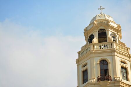 MANILA, PH - OCT. 5: Minor Basilica of the Black Nazarene or also known as Quiapo church bell tower facade on October 5, 2019 in Manila, Philippines.のeditorial素材