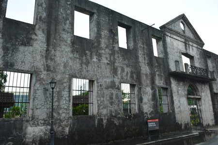 MANILA, PH - OCT. 5: Cuartel de Santa Lucia ruins facade at Intramuros walled city on October 5, 2019 in Manila, Philippines.のeditorial素材