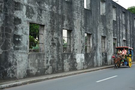 MANILA, PH - OCT. 5: Cuartel de Santa Lucia ruins facade at Intramuros walled city on October 5, 2019 in Manila, Philippines.のeditorial素材
