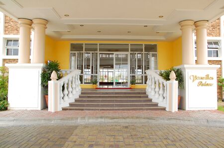 LAS PINAS, OCT. 11: Versailles Palace entrance facade on October 11, 2015 in Almanza Dos, Las Pinas, Philippines.のeditorial素材