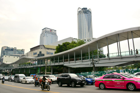BANGKOK, TH - DEC. 14: Isetan Central World Plaza facade on December 14, 2016 in Rajadamri Road,...