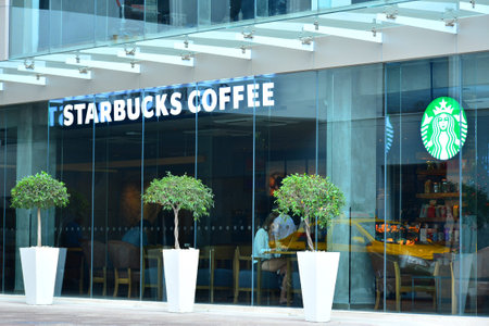 BANGKOK, TH - DEC. 14: Starbucks Coffee facade on December 14, 2016 in Sukhumvit 11, Bangkok,...