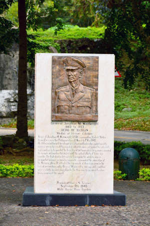 CAVITE, PH - DEC. 3: General Jonathan M. Wainwright marker at Corregidor island on December 3, 2016 in Cavite, Philippines. Corregidor is an island located at the entrance of Manila Bay.のeditorial素材