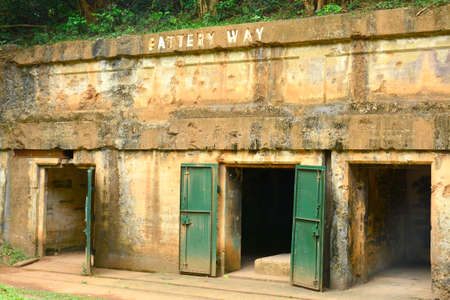 CAVITE, PH - DEC. 3: Battery Way facade at Corregidor island on December 3, 2016 in Cavite, Philippines. Corregidor is an island located at the entrance of Manila Bay.のeditorial素材