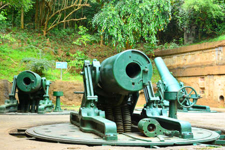 CAVITE, PH - DEC. 3: Battery Way mortar cannon display at Corregidor island on December 3, 2016 in Cavite, Philippines. Corregidor is an island located at the entrance of Manila Bay.のeditorial素材