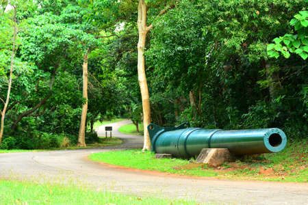 CAVITE, PH - DEC. 3: Battery Hearn path way at Corregidor island on December 3, 2016 in Cavite, Philippines. Corregidor is an island located at the entrance of Manila Bay.のeditorial素材