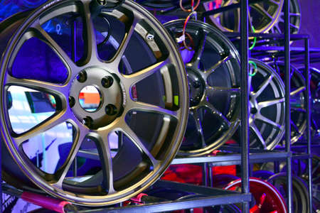 PASAY, PH - NOV. 6: Car wheel mags at Manila Auto Salon on November 6, 2016 in SMX Convention Center, Pasay, Philippines.のeditorial素材