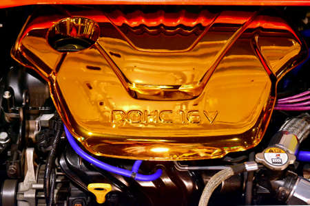 PASAY, PH - NOV. 6: Honda Civic engine at Manila Auto Salon on November 6, 2016 in SMX Convention Center, Pasay, Philippines.のeditorial素材