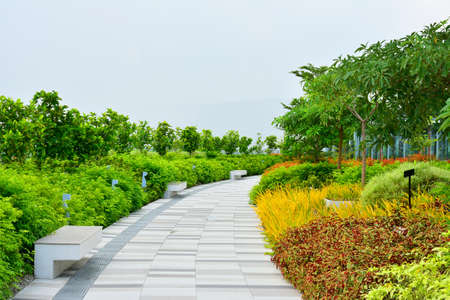 CEBU, PH - OCT 8: SM Seaside City outdoor pathway on October 8, 2016 in Cebu, Philippines.のeditorial素材