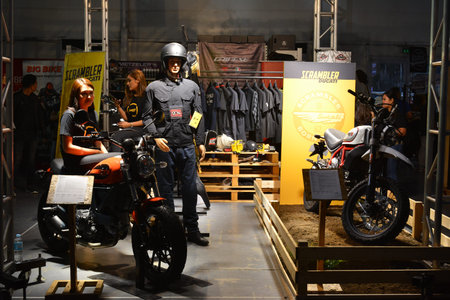 PASIG, PH - MAR. 7: Ducati scrambler motorcycle booth at 2nd Ride Ph on March 7, 2020 in Pasig,...
