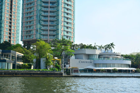 BANGKOK, TH - DEC. 12: Chatrium Hotel Riverside Bangkok facade on December 12, 2016 in Wat Phraya Krai, Bangkok, Thailand.のeditorial素材