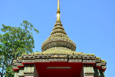 BANGKOK, TH - DEC. 12: Wat Pho spire on December 12, 2016 in Bangkok, Thailand. Wat Pho is a...