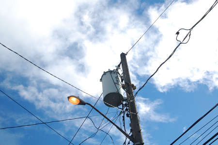 QUEZON CITY, PH - DEC 29: Electrical post on December 29,2011 in Quezon City, Philippines.のeditorial素材