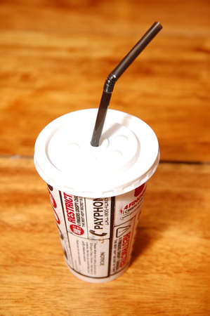 MANILA, PH - DEC. 29: Four Fingers beverage cup on December 29, 2018 in Manila, Philippines. Four Fingers brand is a fast food chain with branches in Australia and South East Asia.のeditorial素材