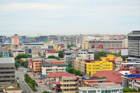 KOTA KINABALU, MY - JUNE 21: Kota Kinabalu City overview on June 21, 2016 in Kota Kinabalu, Malaysia. Kota Kinabalu, formerly known as Jesselton, is the capital of the state of Sabah, Malaysia.のeditorial素材