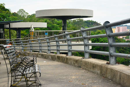 KOTA KINABALU, MY - JUNE 21: Signal Hill observatory deck platform and benches on June 21, 2016 in Kota Kinabalu, Malaysia.のeditorial素材