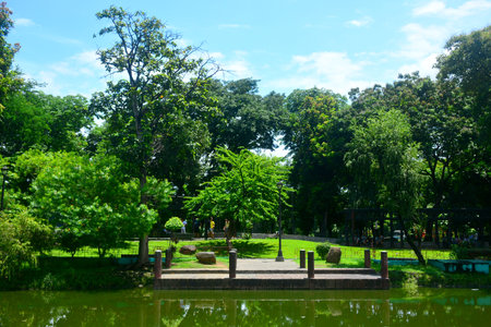 MANILA, PH - JULY 6: Chinese garden inside Rizal park on July 6, 2016 in Manila, Philippines.