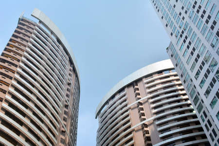 TAGUIG, PH - OCT. 1: The Icon Residences facade on October 1, 2016 in Taguig, Philippines. The Icon Residences are two eye-shaped residential towers located in West Fort Bonifacio Global City.のeditorial素材
