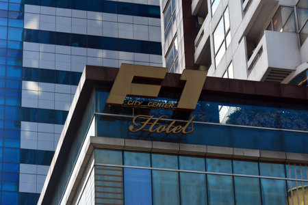TAGUIG, PH- OCT. 1: F1 hotel Manila facade on October 1, 2016 in Bonifacio Global City, Taguig,...