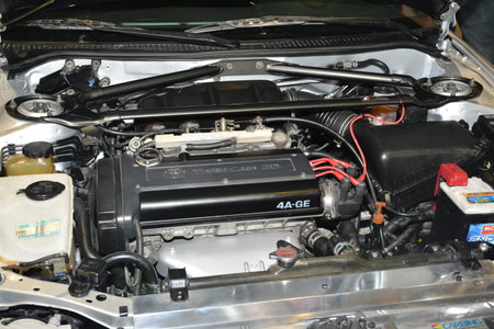 PASAY, PH - JULY 28: Toyota corolla levin engine at Bumper to Bumper Prime car show on July 28, 2019...