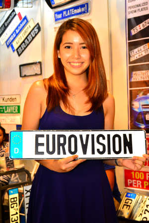 PASAY, PH - APR 23: Eurovision female model at Trans Sport Show on April 23, 2017 in Pasay, Philippines.Â のeditorial素材